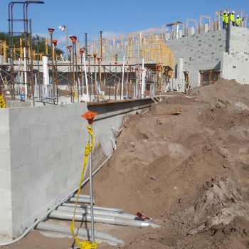 Morningside Recreation Center - Storage room stem wall all roughed in